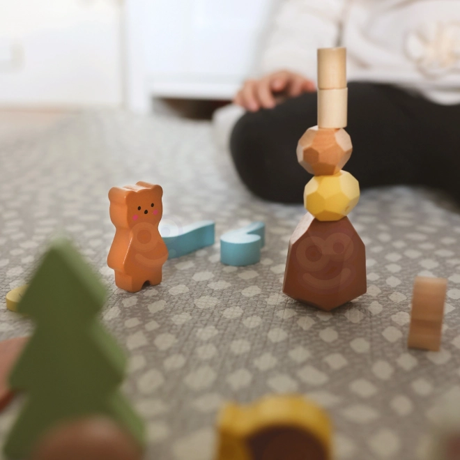 Leśny zestaw z drewnianymi klockami Tooky Toy