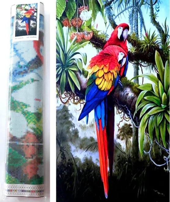 Malowanie diamentowe Kolorowe papugi 80 × 40 cm NORIMPEX