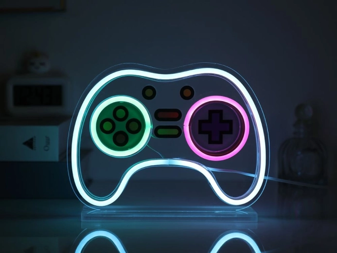 Neonowa lampka LED w kształcie kontrolera do gier