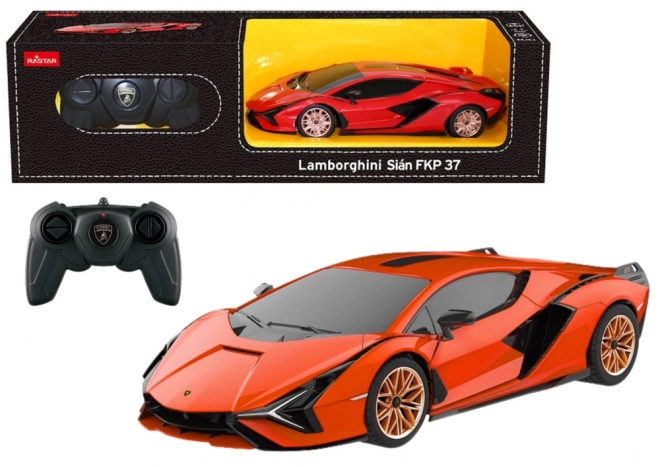 RC auto 1:24 Rastar Lamborghini Sian pomarańczowy