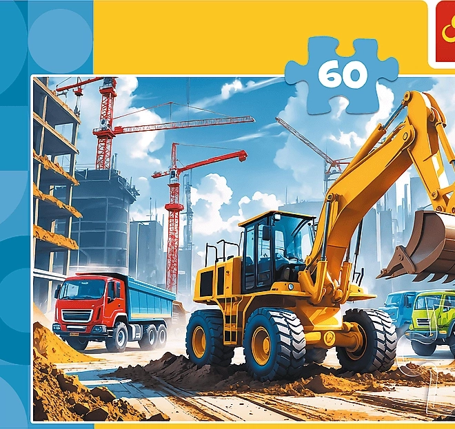 Puzzle Traktor z koparkoładowarką 60 elementów