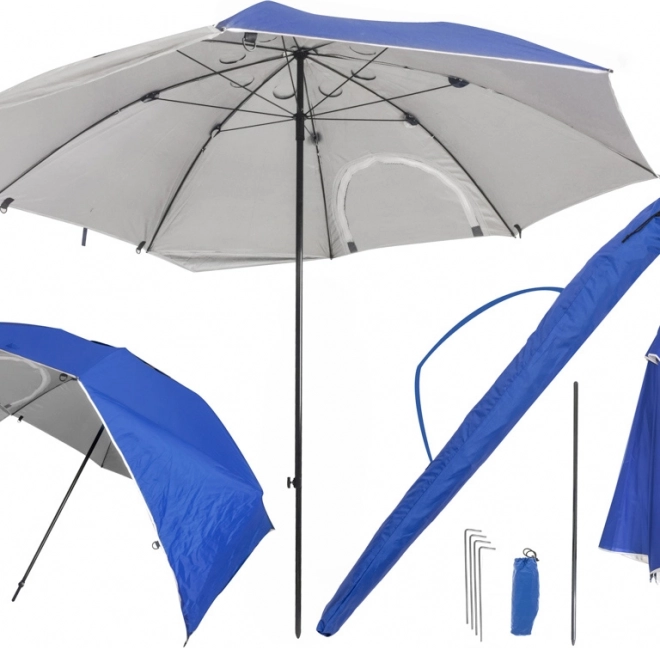 Duży składany parasol plażowy i ogrodowy 2w1