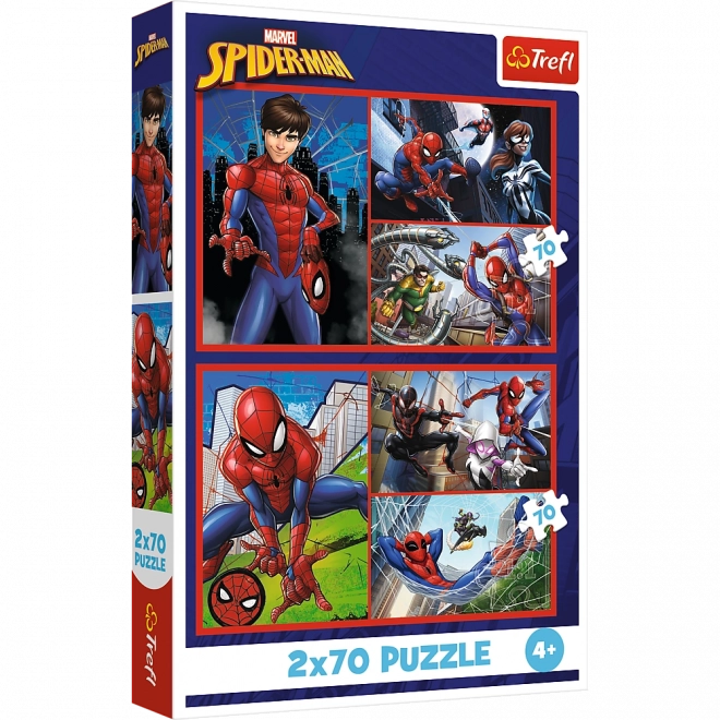 Puzzle 2x70 - Pajęcze historie Disney Marvel Spiderman
