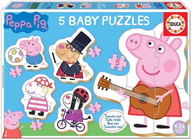 Educa puzzle Świnka Peppa dla dzieci 2+, 5w1