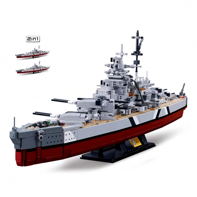 Sluban ModelBricks M38-B1102 Pancernik Bismarck 2w1