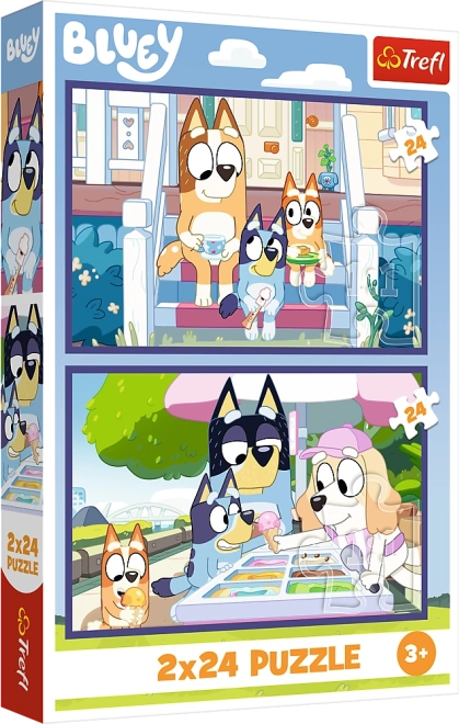 Puzzle 2x24 Wesoła Bluey - BBC Bluey Trefl