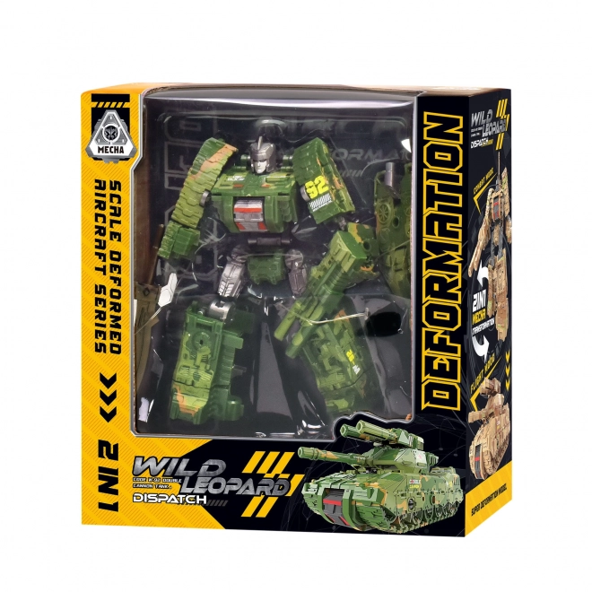 Zielony rozkładany czołg robot