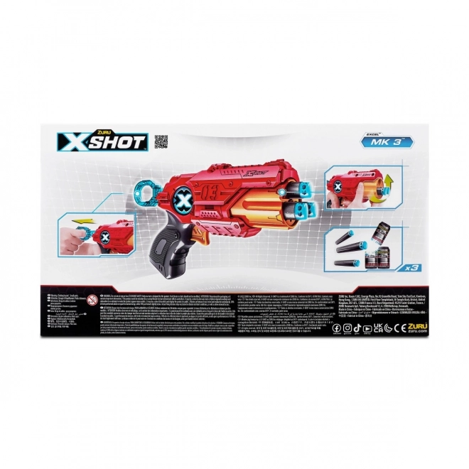ZURU X-SHOT EXCEL MK 3 podwójny zestaw z obrotową głowicą i 16 nabojami