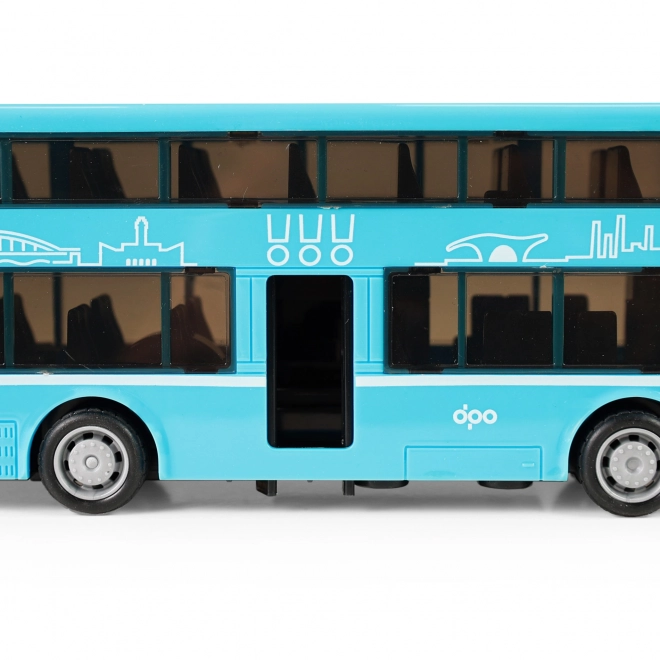 Dwupiętrowy autobus zabawka niebieski 20 cm