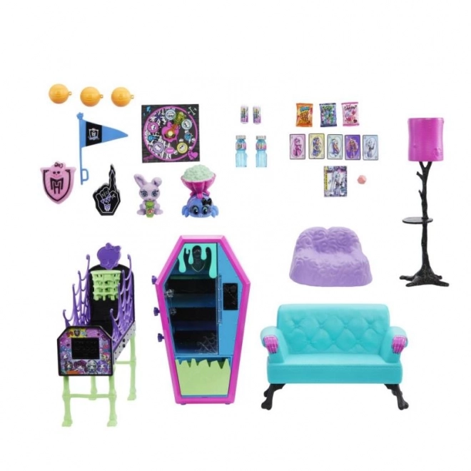 Zestaw uczniowskiego mebli do salonu Monster High