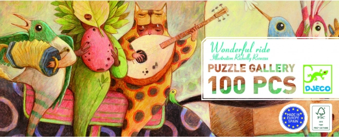 Panoramiczne puzzle DJECO Cudowna Przejażdżka 100 elementów