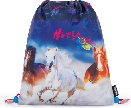Worek na strój gimnastyczny z motywem koni Oxybag 30 × 37 cm