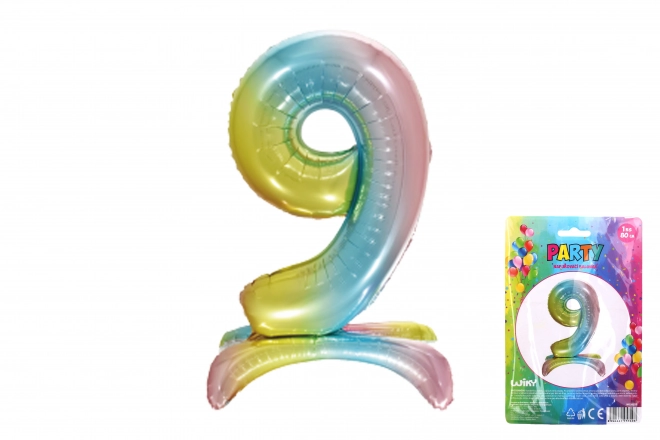 Balon pompowany liczba 9 Tęcza
