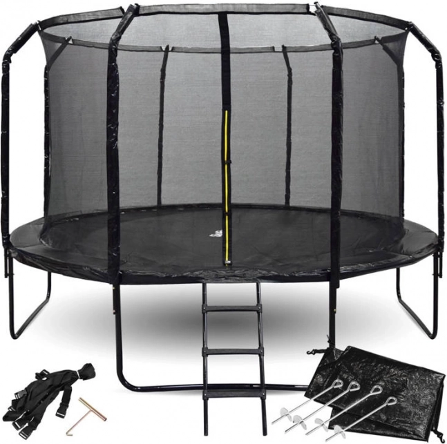 Ogrodowa trampolina SKYFLYER 366 cm z siatką bezpieczeństwa i drabinką