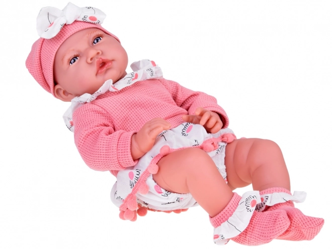 Interaktywna lalka dla dzieci 45 cm w różowym komplecie