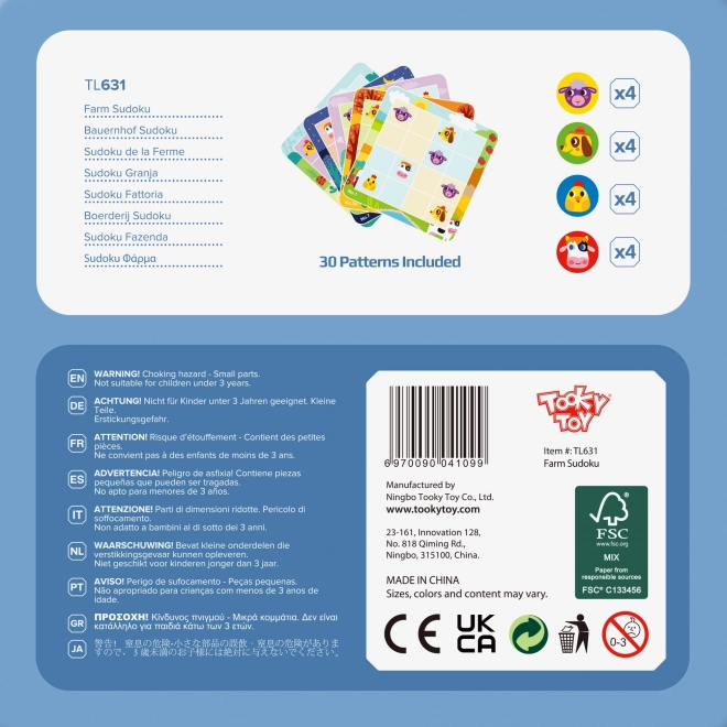 Dziecięce sudoku farma od Tooky Toy