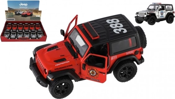 Model samochodu Jeep Wrangler Policja 2018 na napęd wsteczny