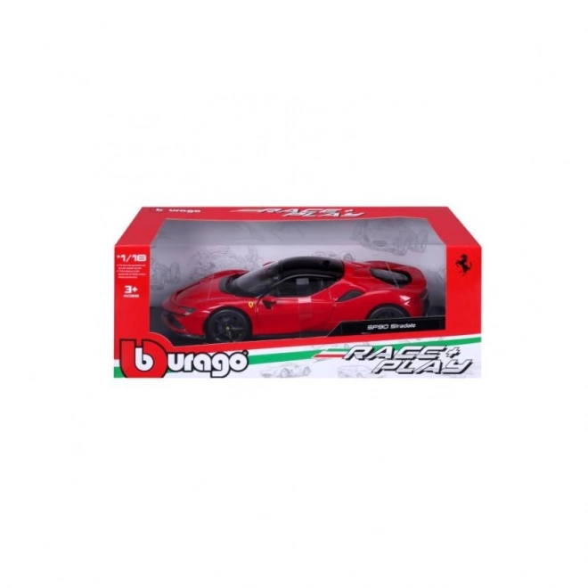 Metalowy model Ferrari SF90 Stradale czerwony 1:18