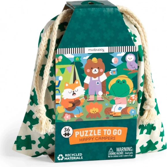 Mudpuppy Puzzle Wesoli biwakowicze w materiałowym woreczku
