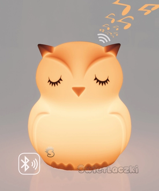 Silikonowa nocna lampka zmieniająca kolor z głośnikiem Bluetooth Światło Sowa HU HU HU HU HU