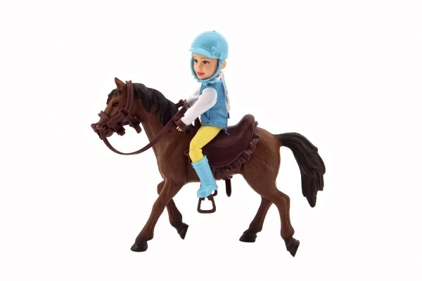 Koń + lalka/lalek dżokej plastikowy 20cm w pudełku 23x23x9,5cm