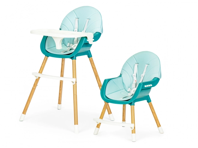 Ecotoys Krzesełko do karmienia 2w1 turkusowe
