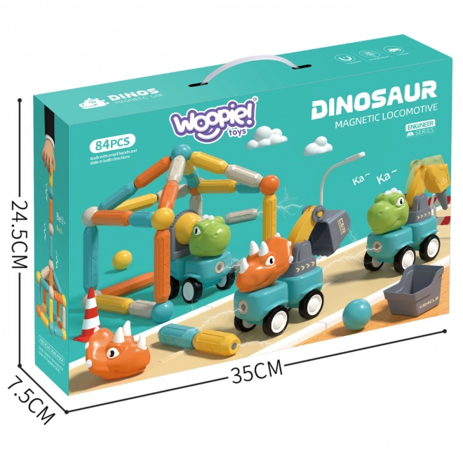 Woopie magnetyczne klocki dinozaury zestaw konstrukcyjny