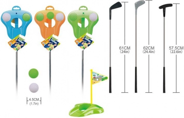 Zestaw golfowy z kijem, piłeczkami i dołkiem