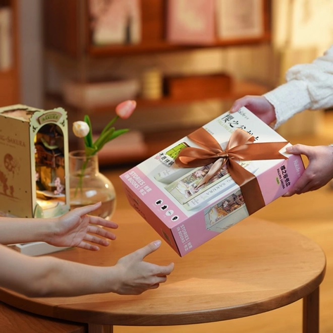 RoboTime 3D Puzzle Podpórka do książek "Falling Sakura" (drewniana)
