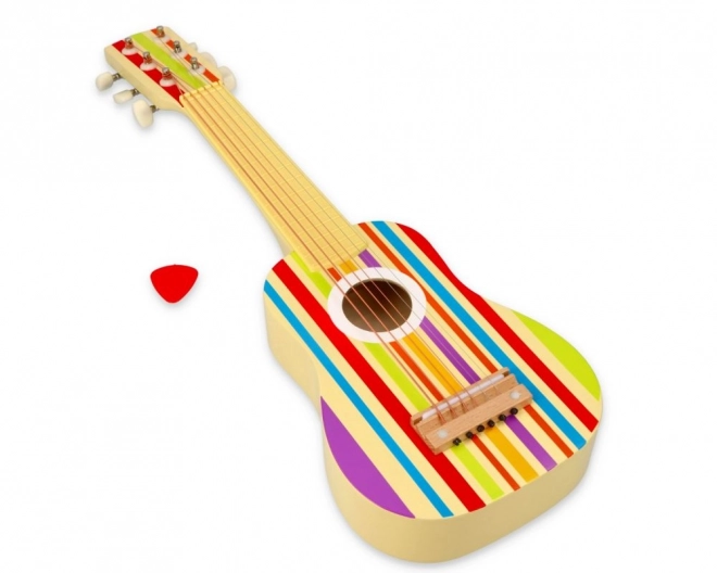 Tęczowa drewniana gitara sześciostrunowa