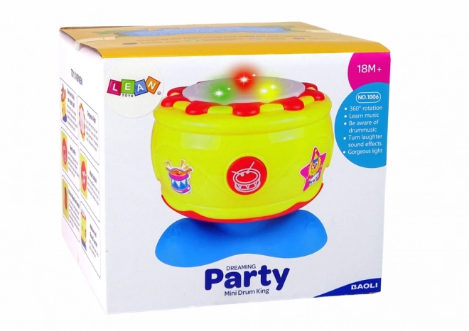 Wielki interaktywny muzyczny bęben ze światłami 19 cm