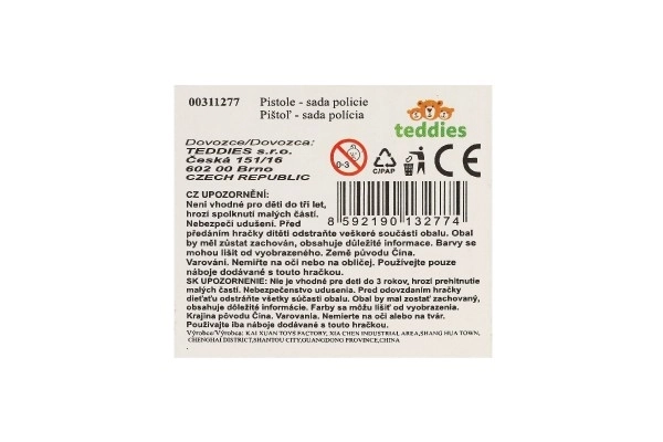 Strzelba/strzelba śrutowa +kajdanki+amunicja z przyssawkami plastik 50cm na kartonie