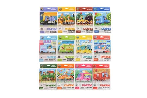 Wesołe puzzle z motywem transportu