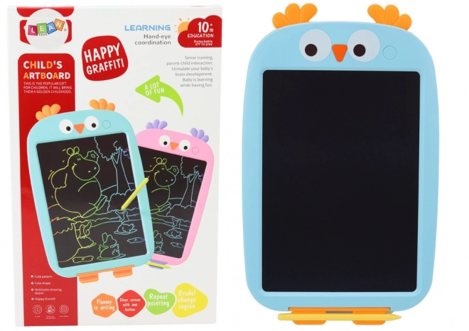Tablet do rysowania z motywem ptaszka, niebieski