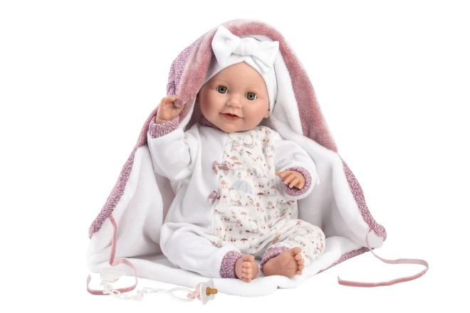 Llorens 74040 NEW BORN - realistyczna lalka niemowlęca z mrugającymi oczami, dźwiękami i miękkim materiałowym ciałem - 42 cm