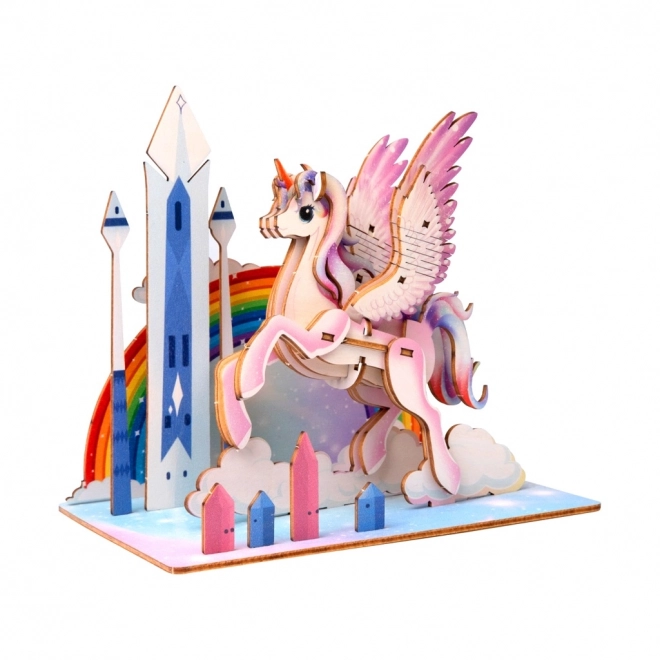 3D drewniane puzzle Jednorożec