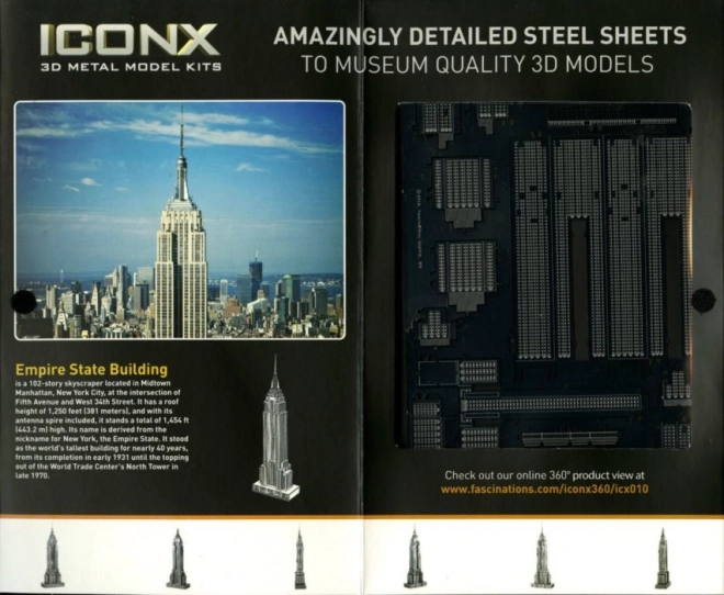 3D metalowy model Empire State Building METAL EARTH