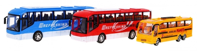 3 modele autobusów dla dzieci 3+ Autobus szkolny + Autobusy wycieczkowe + Żywe kolory