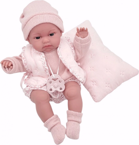realistyczna lalka niemowlę z funkcją ruchu i miękkim materiałowym ciałem 34 cm