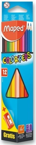 Kredki trójkątne MAPED Color'Peps 12 szt. z temperówką