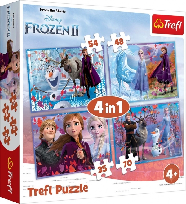 Puzzle 4w1 Kraina lodu II/Frozen II w pudełku 28x28x6cm