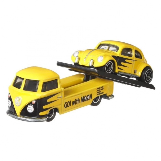 Ciągnik i samochodzik wyścigowy Hot Wheels