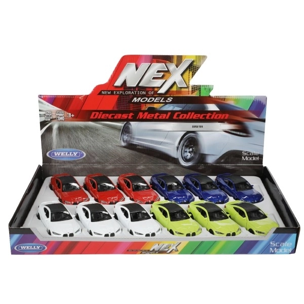 Auto Welly BMW M4 metalowy/plastikowy 12cm 4 kolory na napęd wsteczny
