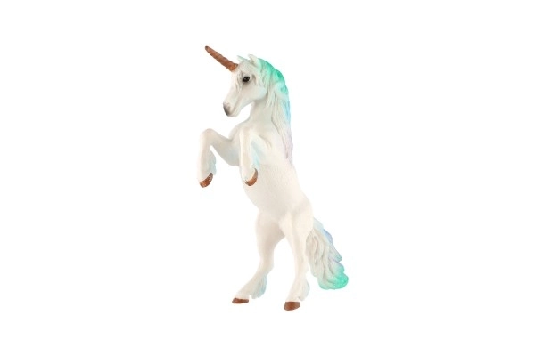 Jednorożec biało-niebieski plastik 18cm w woreczku