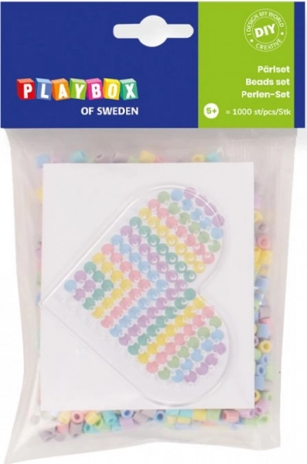 Playbox Mały zestaw koralików do zaprasowania Serce 1000 szt.