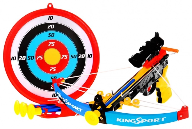 Kusze dla dzieci (6+) Zestaw sportowy 7 szt. + Tarcza + 4 strzały + Kołczan + Celownik