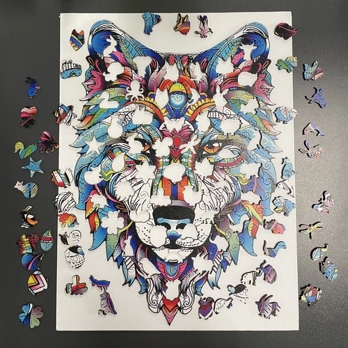 Drewniane puzzle kruzzel Wilk