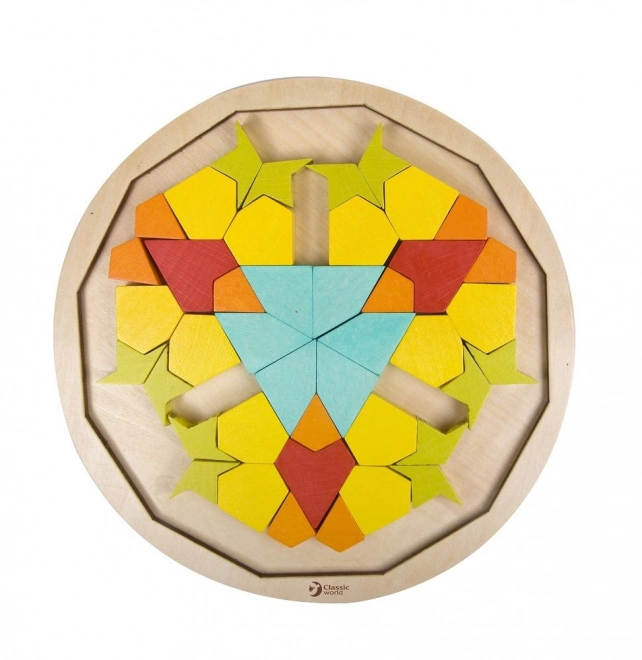 Montessori układanka mandala - wzory, kształty i kolory
