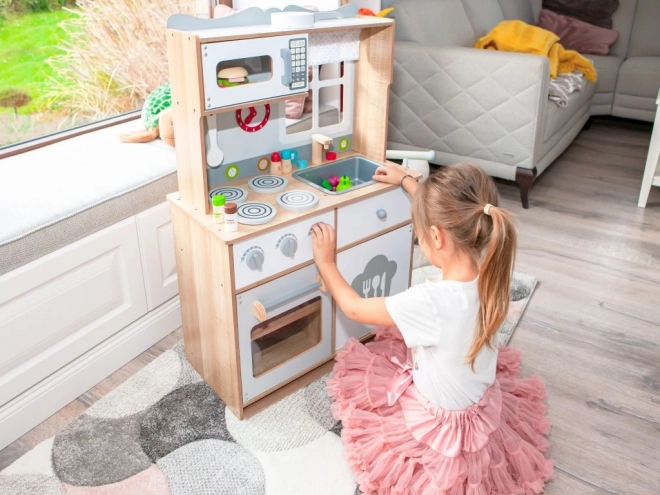 Drewniana kuchnia dla dzieci z akcesoriami Ecotoys