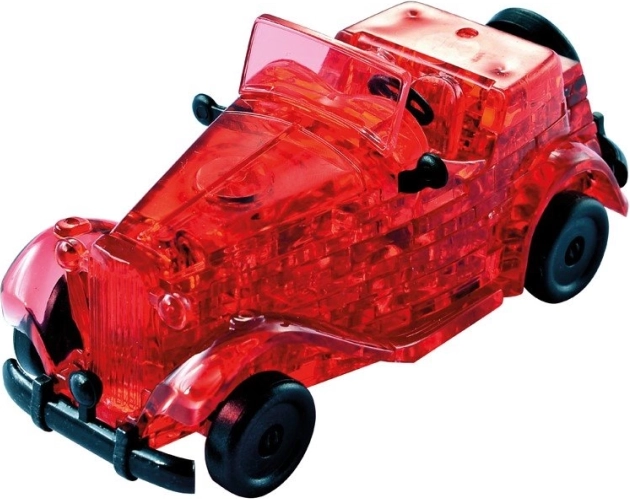 3D kryształowe puzzle – oldtimer, czerwony, 53 elementy – HCM KINZEL